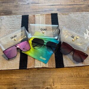 Quay Australia Sunglasses Trio - Purple, Black, Burgundy Lenses
